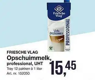 Bidfood Friesche Vlag Opschuimmelk, Professional, UHT 1 liter aanbieding