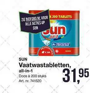 Bidfood Sun Vaatwastabletten, All-in-1 aanbieding