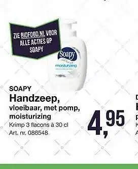 Bidfood Soapy Handzeep, Vloeibaar, Met Pomp, Moisturizing aanbieding