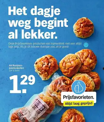 Albert Heijn AH Rozijnen-Krentenbollen aanbieding