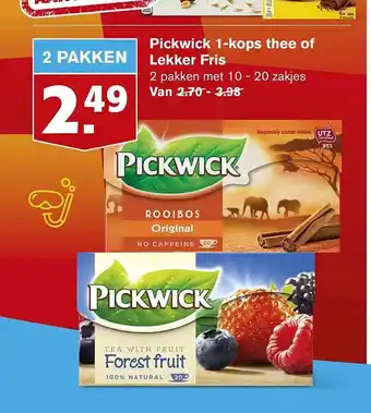 Hoogvliet Pickwick 1-Kops Thee Of Lekker Fris aanbieding