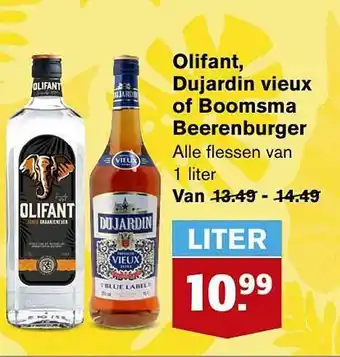 Hoogvliet Olifant, Dujardin Vieux Of Boomsma Beerenburger aanbieding