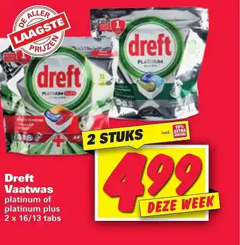 Nettorama Dreft Vaatwas Platinum Of Platinum Plus aanbieding