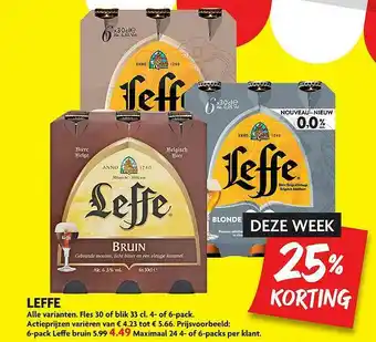 Dekamarkt Leffe 25% Korting aanbieding