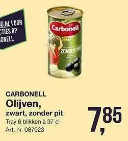 Bidfood Carbonell Olijven, Zwart, Zonder Pit aanbieding