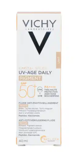 De Online Drogist Vichy capital soleil uv-age daily spf50+ getint - dagelijkse zonnebrand voor het gezicht 40ml aanbieding