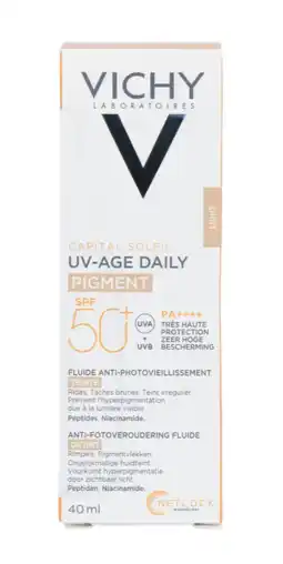 De Online Drogist Vichy capital soleil uv-age daily spf50+ getint - dagelijkse zonnebrand voor het gezicht 40ml aanbieding