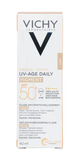 De Online Drogist Vichy capital soleil uv-age daily spf50+ getint - dagelijkse zonnebrand voor het gezicht 40ml aanbieding