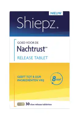 De Online Drogist Shiepz slow release nachtrust 8 uur tabletten 30tb aanbieding