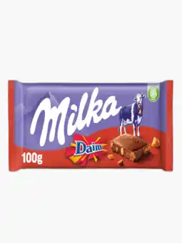 Flink Milka chocoladereep daim 100g aanbieding