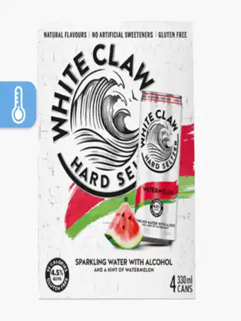 Flink White claw watermelon 4-pack 4.5% 330ml aanbieding