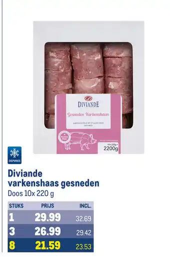 Makro Diviande varkenshaas gesneden aanbieding