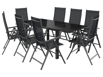 Lidl Livarno home 9-delige tuinset houston zwart/antraciet aanbieding