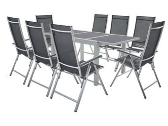 Lidl Livarno home 9-delige tuinset houston zilver aanbieding