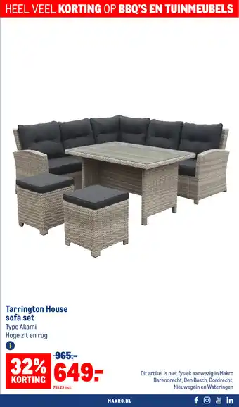 Makro Tarrington House sofa set Type Akami Hoge zit en rug aanbieding