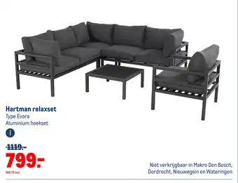 Makro Hartman relaxset Type Evora Aluminium hoekset aanbieding