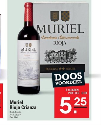 Sligro Muriel Rioja Crianza fles 75 cl aanbieding