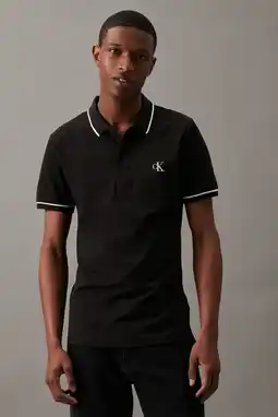 Wehkamp Calvin klein jeans slim fit polo tipping black aanbieding