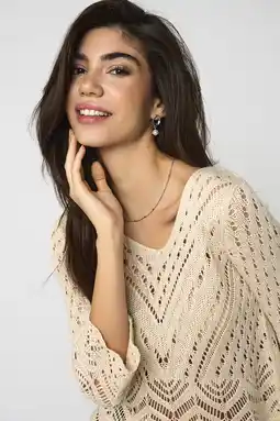Wehkamp Jdy gehaakte top jdynew sun met open detail beige aanbieding
