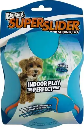 Welkoop Chuckit indoor slider met pieper - hondenspeeltje - lichtblauw/oranje aanbieding