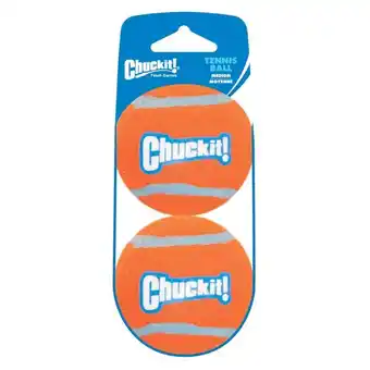 Welkoop Chuckit tennisbal - hondenspeeltje - oranje/blauw medium 2 stuks aanbieding