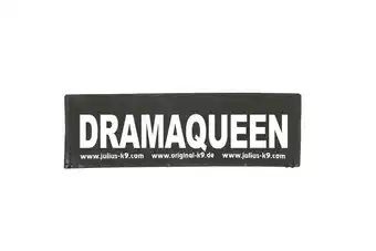 Welkoop Julius k9 dramaqueen - halsbandlabel - zwart wit maat 1-4 aanbieding