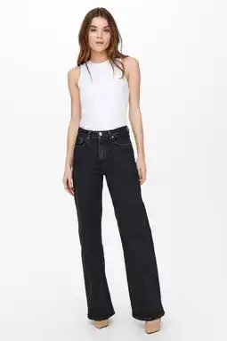 Wehkamp Only high waist wide leg jeans onljuicy black denim aanbieding