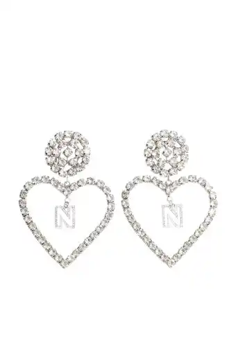 Wehkamp Nikkie oorbellen gemstone heart zilverkleurig aanbieding