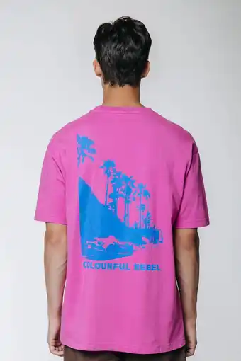 Wehkamp Colourful rebel t-shirt boulevard van biologisch katoen fuchsia aanbieding