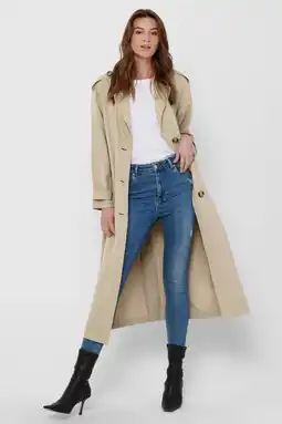 Wehkamp Only trenchcoat zomer onlline met ceintuur zand aanbieding