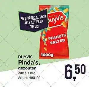 Bidfood Duyvis Pinda's, Gezouten 1 kilo aanbieding