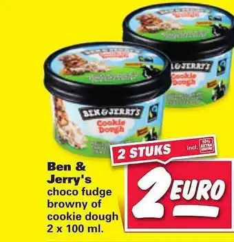 Nettorama Ben & Jerry's Choco Fudge Browny Of Cookie Dough 100ml aanbieding