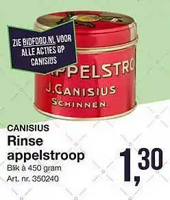 Bidfood Canisius Rinse Appelstroop 450g aanbieding