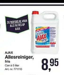 Bidfood Ajax Allesreiniger, Fris 5 liter aanbieding