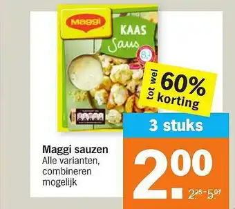 Albert Heijn Maggi Sauzen Tot Wel 60% Korting aanbieding