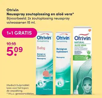 DA Otrivin Neusspray zoutoplossing en aloe vera* 1+1 aanbieding