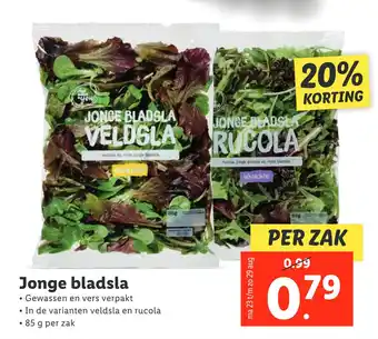 Lidl Jonge bladsla aanbieding