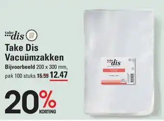 Sligro dis Take Dis Vacuümzakken Bijvoorbeeld 200 x 300 mm, pak 100 stuks aanbieding