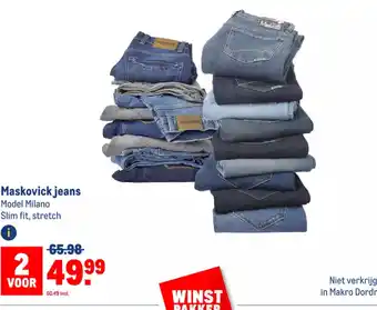 Makro Maskovick jeans Model Milano Slim fit, stretch aanbieding