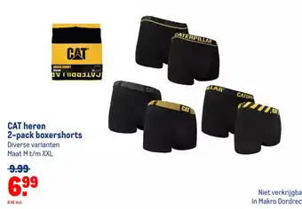 Makro CAT heren 2-pack boxershorts Diverse varianten Maat M t/m XXL aanbieding