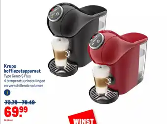 Makro Krups koffiezetapparaat Type Genio S Plus aanbieding