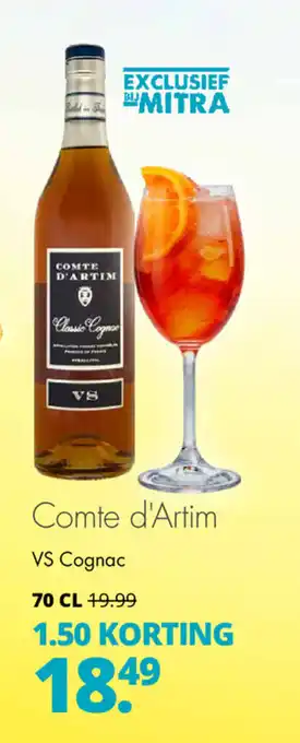 Mitra Comte d'Artim VS Cognac 700 ml aanbieding