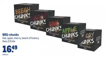 Makro BBQ-chunks Oak, apple, cherry, beech of hickory Doos 2,5 kilo aanbieding