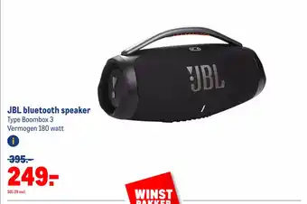 Makro JBL bluetooth speaker Type Boombox 3 Vermogen 180 watt aanbieding