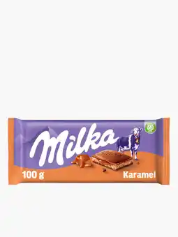 Flink Milka chocoladereep karamel 100g aanbieding