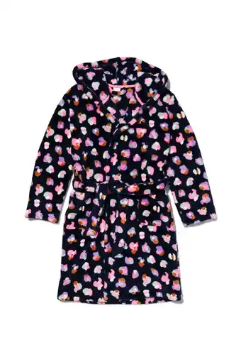 HEMA Hema kinder badjas fleece (donkerblauw) aanbieding