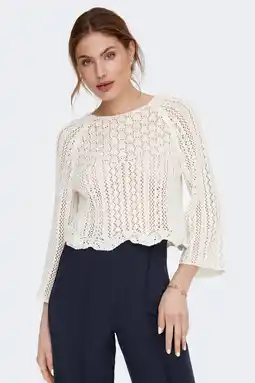 Wehkamp Only semi-transparante trui onlnola wit aanbieding