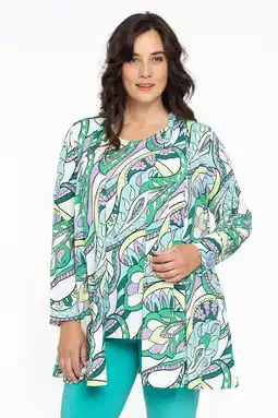 Wehkamp Yoek vest dolce van travelstof met paisleyprint groen/wit aanbieding
