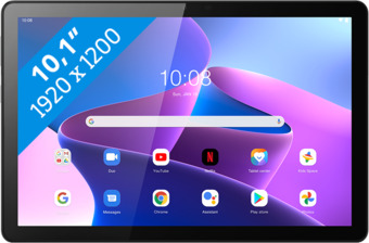 Coolblue Lenovo tab m10 (3de generatie) 10.1 inch 32gb wifi grijs + book case & screenprotector aanbieding