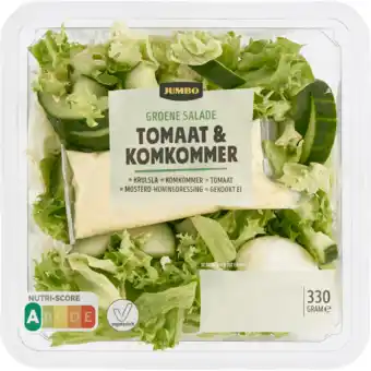 Jumbo Jumbo groene salade tomaat & komkommer 330g aanbieding